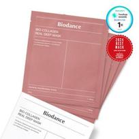 [viršijo 7 milijonus kopijų] Biodance Bio Collagen Real Deep Mask 4 lakštai, korėjietiškos kaukės pakuotė 4 pieces of collagen gray