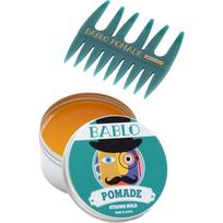 Barbro Pomade Strong Hold Hair Wax Hair Conditioner Hair Grease Mesh Comb Set blue