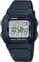 Casio Heavy-Duty Digital Watch W-800H-1AV Men Black Resin Strap Positive LCD 100m Water Resistant 10-Yr Battery Timer (W-800H-1A) white