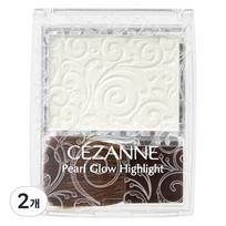 Cezanne Pearl Glow Highlight 2.4g, 03 Aurora Mint, 2 pcs. white
