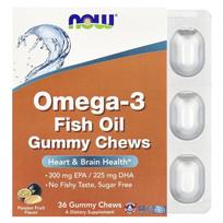 NOW Foods, Omega 3 Fish Oil Gummy Chews, Passion Fruit, 36 Gummy Chews