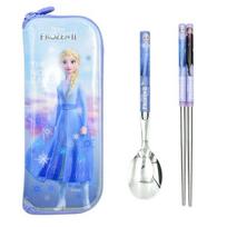 „Lilpang Frozen 2“ vakuuminis paprastų stalo įrankių rinkinys „Junior“ + „Elsa“ stalo įrankių dėklas su užtrauktuku, mišrių spalvų, 1 rinkinys white