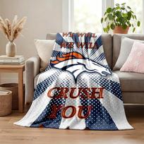 Denver Broncos blanket Flannel Blanket Soft Cozy Plush Throw for Sofa Bed Lightweight Home Decoration Gifts for Christmas various holidays 80cmx120cm white
