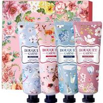 Bouquet Garni hand cream 4-piece set baby powder + white musk + clean soap + cherry blossom, 1 set gray