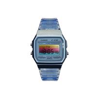 CASIO Custom Collection Quartz Movement Resin Strap Watch Men's Watches Blue Dial F-91WS-2(Watch5--) Blue Strap gray