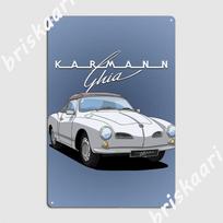 Karmann Ghia Retro Metalinė Plokštelė Plakatas personalizuotas Klubas Baras Klubas Vakarėlis Plokštelės Skardinis ženklas Plakatas 40x30cm