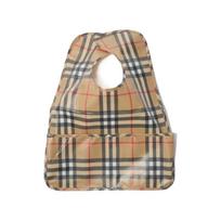 Burberry Baby Plaid Coated Cotton Bib OS beige