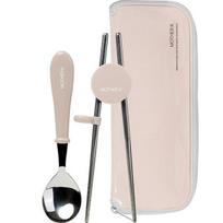 Mother K stainless steel proofing spoon set, beige, spoon + proofing chopsticks + case, Korean popular tableware white