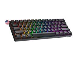 Geeky GK61 mechaninė žaidimų klaviatūra 61 klavišų RGB LED foninis apšvietimas žaidėjams ANSI US American Layout Mechanical 60% karštai keičiamas kelių spalvų PC / Mac juoda
