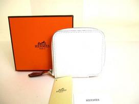 Autentiška HERMES Pearl White Veau Epson SILK'IN LINE piniginė Azap Compact Mini #a029 Refurbished