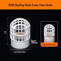 Yusu PVC Rooftop Floor Drain with Anti-Clog Filter white