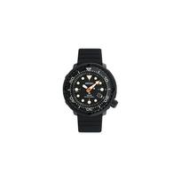 SEIKO prospex riboto leidimo skardinėje pakuotėje nardymo sporto ir laisvalaikio kvarcinis vyriškas laikrodis su silikoniniu dirželiu, juodu ciferblatu SNE577P1 juoda