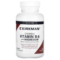 Kirkman Labs, Kramtomas vitaminas B-6 su magniu, Natūralaus tropinių vaisių punšo skonio, 120 tablečių