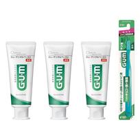 GUM Periodonto ligų gydomoji dantų pasta žolelių mėtų skonio 120g x 3 vienetai, įskaitant dantų šepetėlį [Kvapusis vaistas] prevencija, dantų pasta, [Įprastas tipas, white