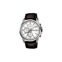 Casio three-eye design waterproof hands simple quartz movement leather strap Japanese and Korean watch men's watch white dial MTH-5001L-7APF balta