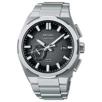 SEIKO Nexter series 100 meters waterproof solar Quartz titanium strap 42mm men's watch gray dial SBXD025 mėlyna