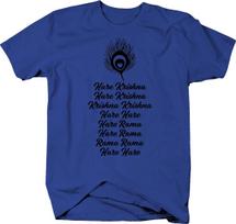 Hare Krishna Rama Prayer Peacock Feather Hinduism TShirt Summer Cotton ONeck Short Sleeve Mens T Shirt New S3XL L black
