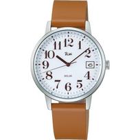 Seiko Women's AKPD402 (RIKI Solar Women's Leather Band) Round Watch Stainless case Analog