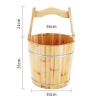 Wooden Bucket Wood Sauna Sturdy Handle Bath Pail for Spring