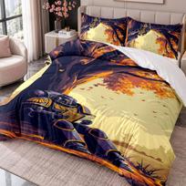 Warhammer 40K 3Pcs Bedding Set Duvet Cover With Two Pillowcases For Bedroom Home Decoration 135cmx200cm brown