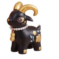 Vibrant Colors Goat Year Mascot Golden Horns Zodiac Animal Statue  Culture Collectors juoda