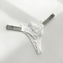 Ultrathin Girl Thong Lace Rhinestone Hot Underpant Seethrough Ladies Thong Cotton File Women Briefs Sexy Panties L balta
