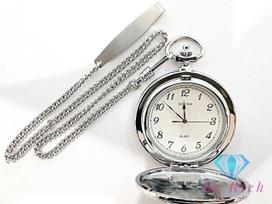 Seiko ALBA Pocket Watch White SS GP Plated Analog Quartz QZ ALBA ht5745 V721-0A20 [ d] white