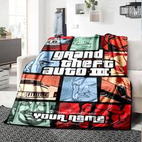 Gta Personalized Text Blanket Lightweight Customizable Blanket Soft Warm Cozy Throw For Home Decor Bedding Bed Livingroom Four Seasons Multipurpose 150cmx180cm