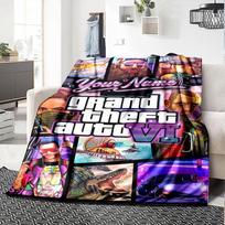 Gta Personalized Text Blanket Lightweight Customizable Blanket Soft Warm Cozy Throw For Home Decor Bedding Bed Livingroom Four Seasons Multipurpose 150cmx180cm