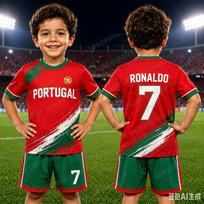 Portugalijos Marškinėliai Ronaldo Gerbėjų Edition Futbolo Marškinėliai 3D Spausdintas Rinkinys Lauko Sporto Treniruočių Marškinėliai Suaugusiųjų Vaikų Marškinėliai Šortai 130 red