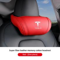 Odinė Automobilio Sėdynės Galvos Atramos Atminties Putų Komforto Kaklo Pagalvėlė Tesla Model 3 Y S X Cybertruck Juguete Coil Highland Automobilio Interjerui red