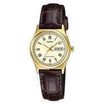 CASIO Analog Quartz STANDARD Gold Ivory Leather Brown LTP-V006GL-9B dramblio kaulas