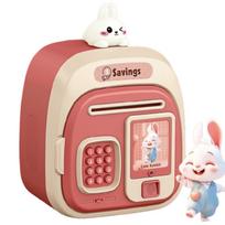 Password Lock Smart Money Deposit Box Electronic ATM Penny Bank  Creative Toy Pink-Style B beige