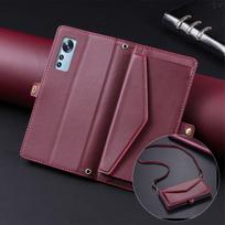 Flip Cover for Xiaomi 12T Pro,12T,12 Pro,12X,Mi 12 Lite,Redmi Note 12S 4G Envelope Style PU Leather Wallet Phone Case With Crossbody Strap Redmi Note 12S 4G brown
