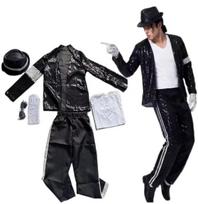 Michael Jackson Kostiumas Cosplay Vyrams Blizgantis Švarkas Sceninio Pasirodymo Apranga MJ Cosplay Kostiumas Disco Helovino Šventės Kostiumas L black