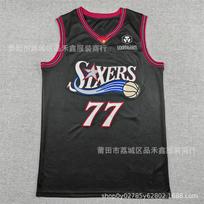 Philadelphia 76ers Juodi Krepšinio Marškinėliai VJ Edgecombe 77 0 21 3 Vyriški Unisex Medvilniniai Sportiniai Drabužiai XL