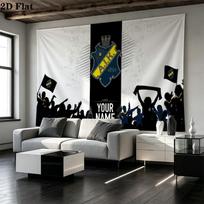 Individualus vardas AIK Fotboll spausdintas gobelenas – Sieninė dekoracija miegamiesiems, bendrabučiams ir namų interjerui 130cm x 150cm