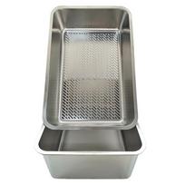 Nerūdijančio plieno savaime išsivalantis kačių tualeto dėklas su sieteliu, didelės talpos 60x40x20cm, automatinis kačių tualetas keliems Silver- size 60x40c2 gray