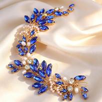 Crystal Decorated Rhinestone Tiara Pearl Embellished Wedding Bride Tiaras  Evening Event white