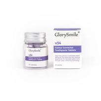 Glory Smile Toothpaste Tablets, V34, Helps Neutralise Yellow Stains On Teeth, Color Correction Technology, 30 Tablets