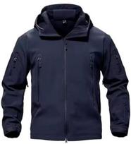 Unisex Multi-color Softshell Fleece Jacket - Windproof, Waterproof, Warm for Autumn/Winter Outdoor Adventures S tamsiai mėlyna spalva