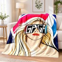 Lady Gaga Flannel Throw Blanket Soft Warm Cozy For Sofa Bed Indoor Home Bedroom Use 100cmx150cm