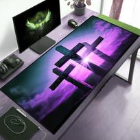 At The Cross Christian Desk Mat,Bible Mouse Pad,Christianity Mousepad,Extra Large Bible Desk Pad,XXL Keyboard Mat,Large Desk Mat 800x300x2mm