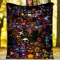 Horror game F-FNAF Freddy printed blanket—lightweight,soft,warm;versatile blanket all seasons—perfect as &air-conditioning throw,nap blanket 80cmx120cm brown