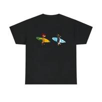 Cody Maverick & Chicken Joe Surfs Up Unisex marškinėliai, Juokingi marškinėliai, Madingi marškinėliai S black
