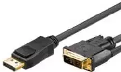 Goobay DisplayPort/DVI-D adapterio kabelis 1.2, paauksuotas, 5 m, 5 m, DisplayPort, DVI-D, kištukas, lizdas, tiesus