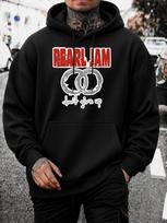 unisex Hoodie, Music Festival, Pearl Jam Don'T Give Up Graphic, Pullover Hoodie, Streetwear Style, Casual Wear, Front Pocket And Drawstring XXL black