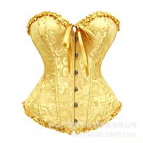 Womens Vintage Court Corset Waist Trainer Body Shaper For Wedding Dress M geltona