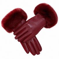 Suede Fabric Leather Gloves Anti-splash Water Touchscreen Gloves Thermal Handwear  Daily Wear tamsiai raudona spalva