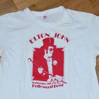 1973 ELTON JOHN vintage rare original 70's La California Concert Tour glam rock tee t-shirt (S/XS) Small 1970's Top Hat vtg tshirt GiFT 3XL red